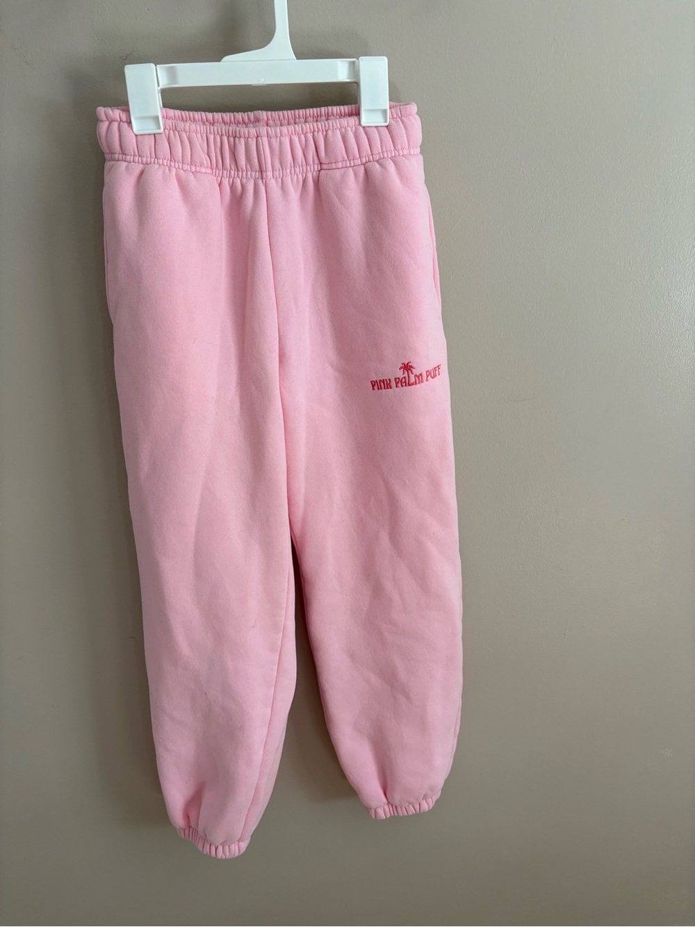 Pink Palms Puff Cozy Pink Jogger Sweatpants
